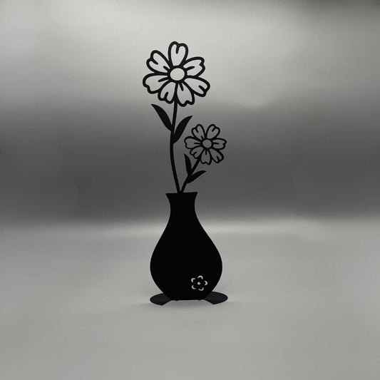 Sommerblume Metalldeko Aufsteller in Schwarz