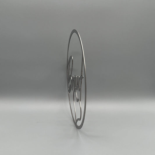 Seitenansicht eines runden Kranzes mit der Innenschrift Braut.