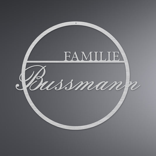 Runder Türkranz mit einer Personalisierung: Familie Bussmann
