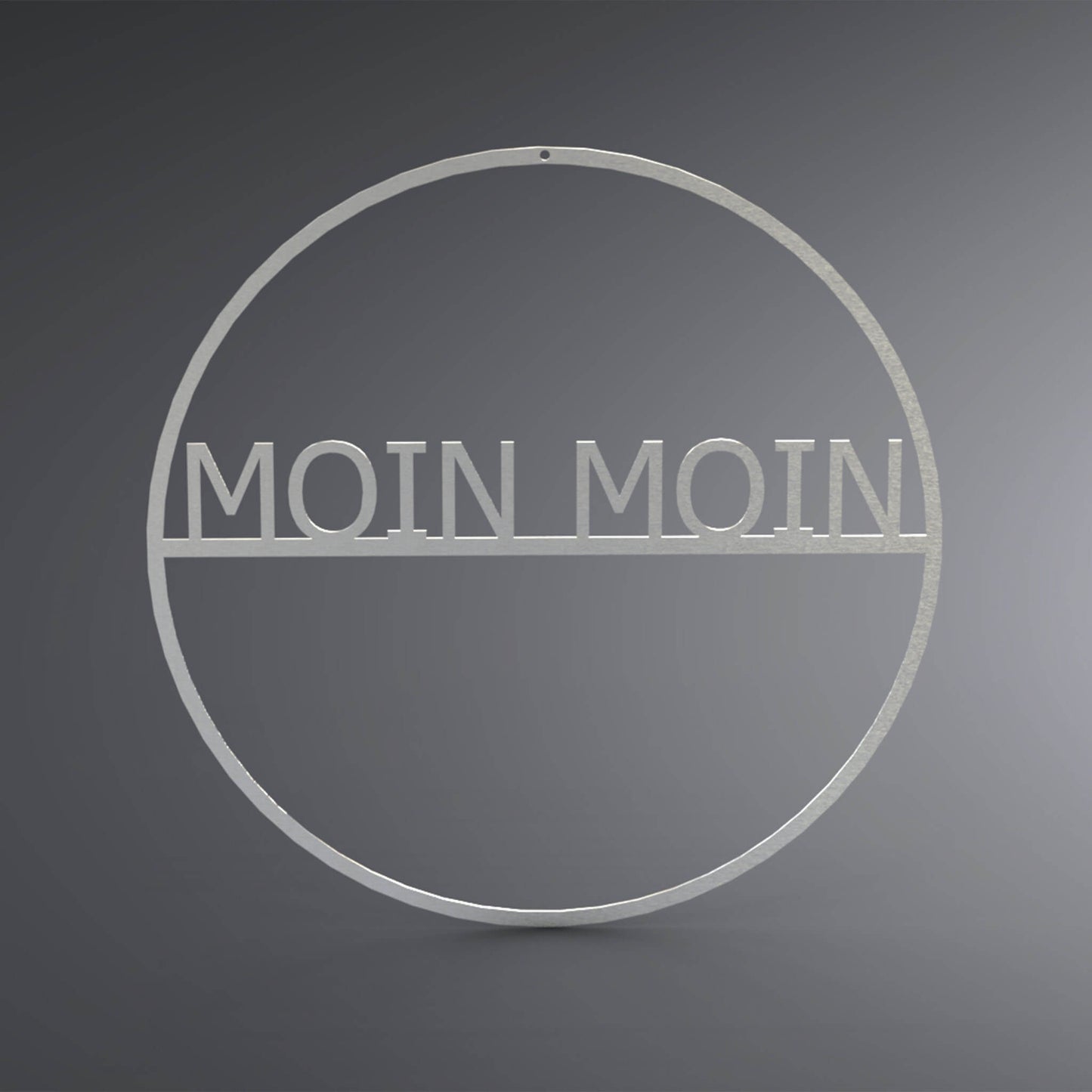 Runder Kreis mit dem Schriftzug MOIN MOIN in der Mitte