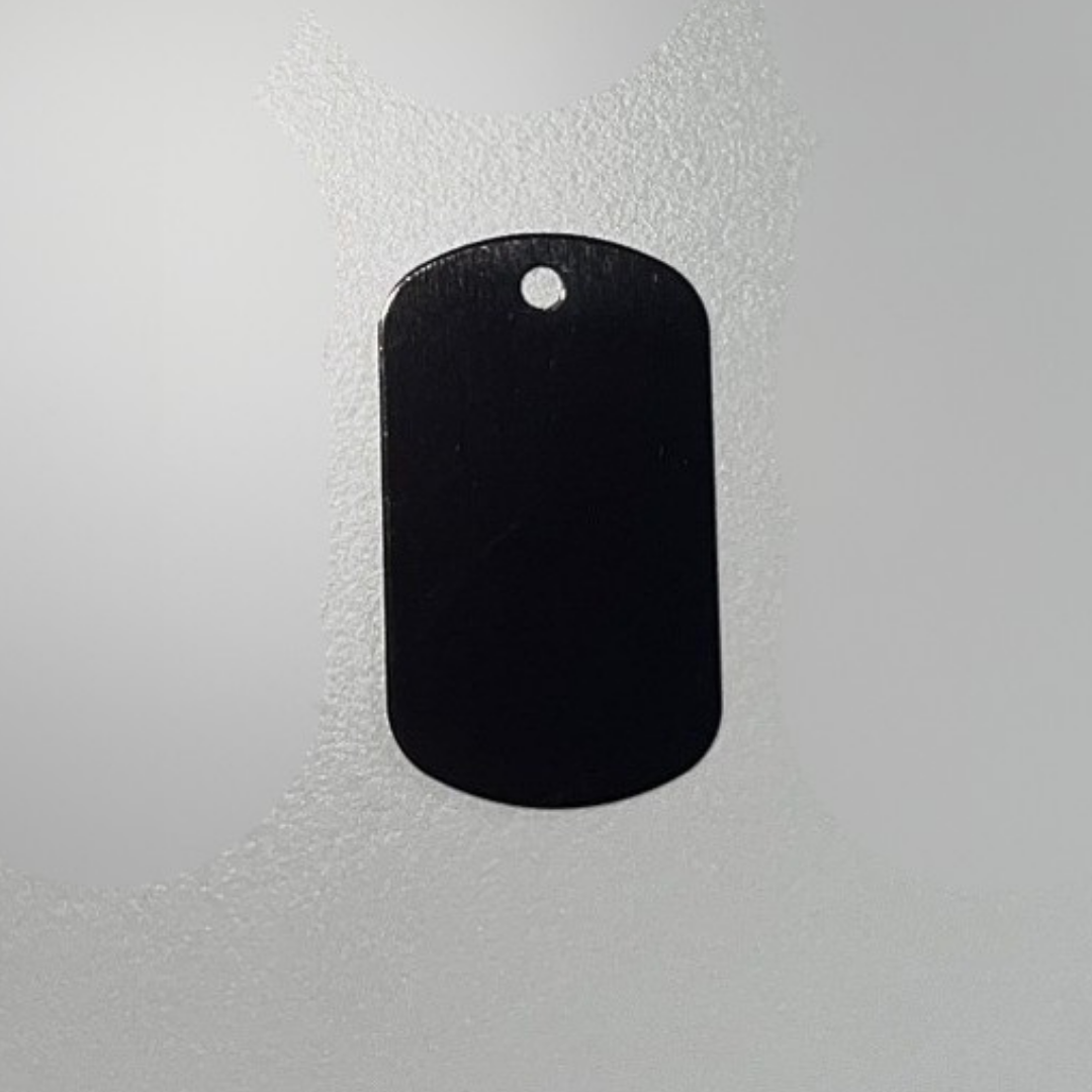 Schlüsselanhänger Plättchen in schwarz