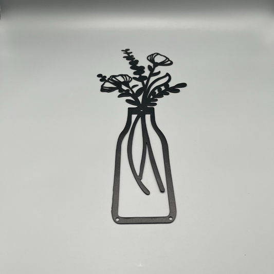 Metall Blumen in Silhouetten Form in Schwarz