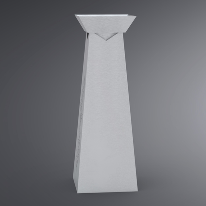 Blumensäule in Silber eckig ohne Motiv.